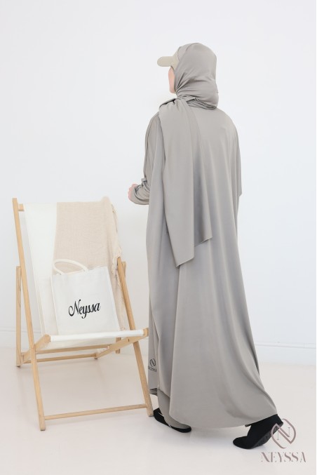 Women's taupe burkini swimwear jilbeb, high-quality water-repellent fabric