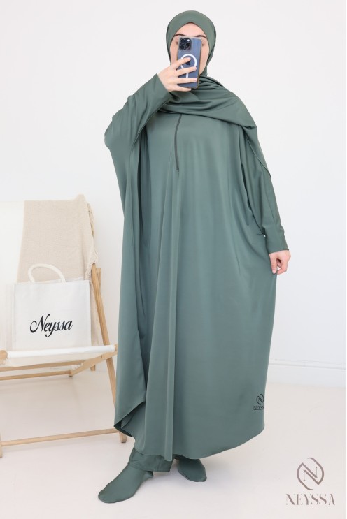 Long burkini swimwear, khaki for women, hijab for swimming