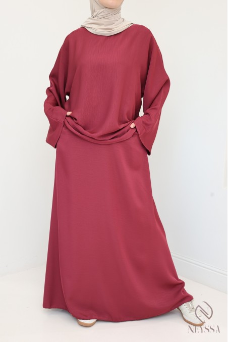 2-piece set long skirt + tunic flowing fabric for summer hijabi