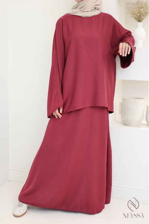 2-piece set long skirt + tunic flowing fabric for summer hijabi