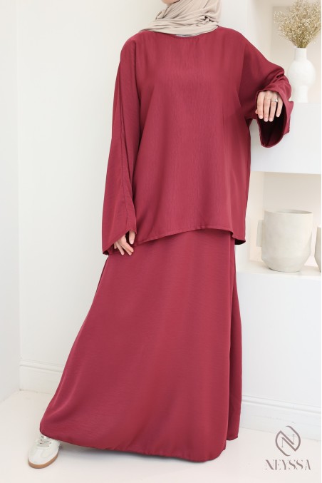2-piece set long skirt + tunic flowing fabric for summer hijabi
