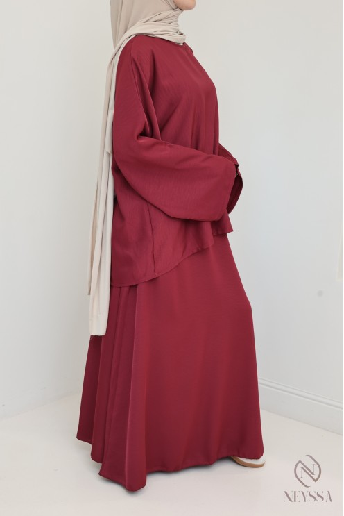 2-piece set long skirt + tunic flowing fabric for summer hijabi