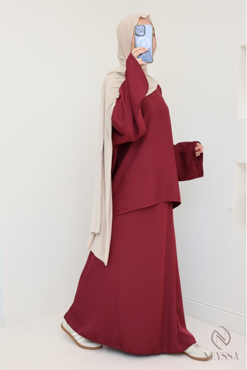 2-piece set long skirt + tunic flowing fabric for summer hijabi