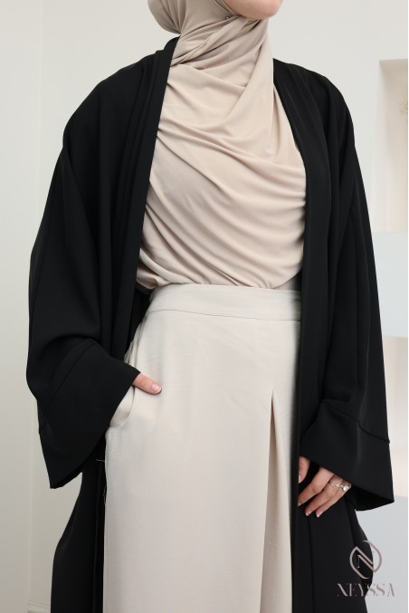 Palazzo Stoff mit glänzendem Leinen-Effekt, lockerer