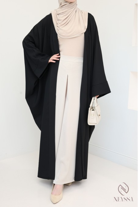 Palazzo tissu effet lin brillant, coupe ample élastique, ultra élégant