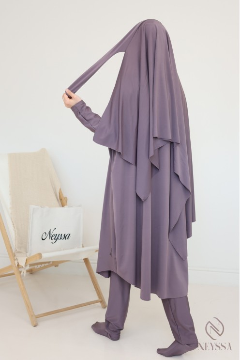 Burkini de bain long coupe modeste pour femme voilée, séchage rapide