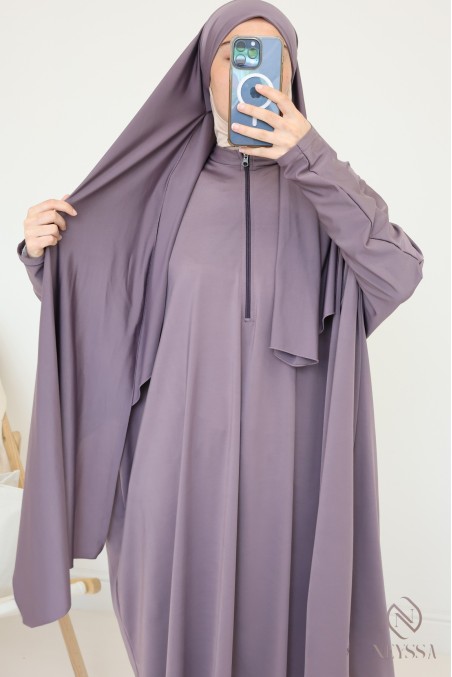 Burkini de bain long coupe modeste pour femme voilée, séchage rapide