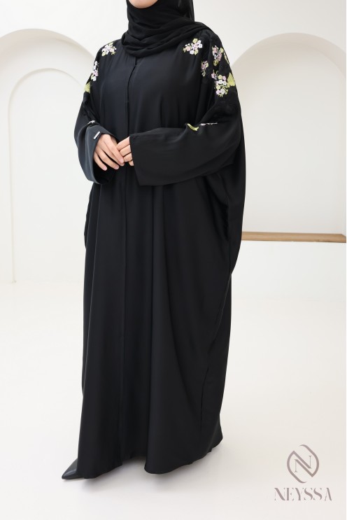 Abaya kimono Dubai with embroidery for women hijabi Eid outfit