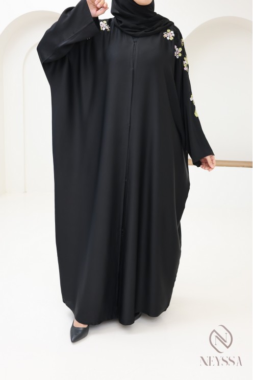 Abaya kimono Dubaï avec broderie pour femme hijabi tenue Aïd