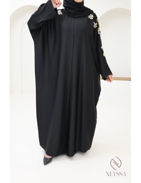 Abaya kimono Dubai with embroidery for women hijabi Eid outfit