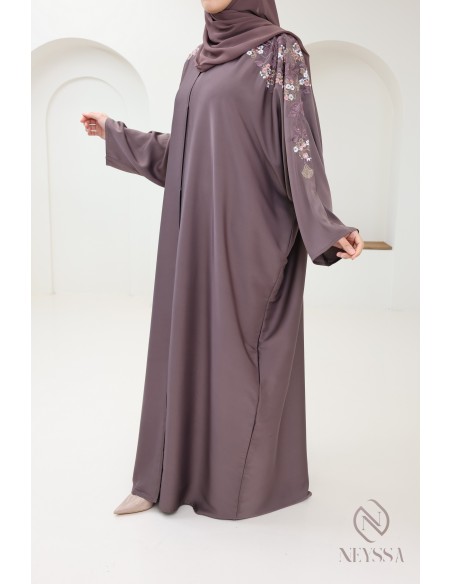 Kimono-Abaya Dubai ROSYBROWN trendy für Hijabi-Frauen