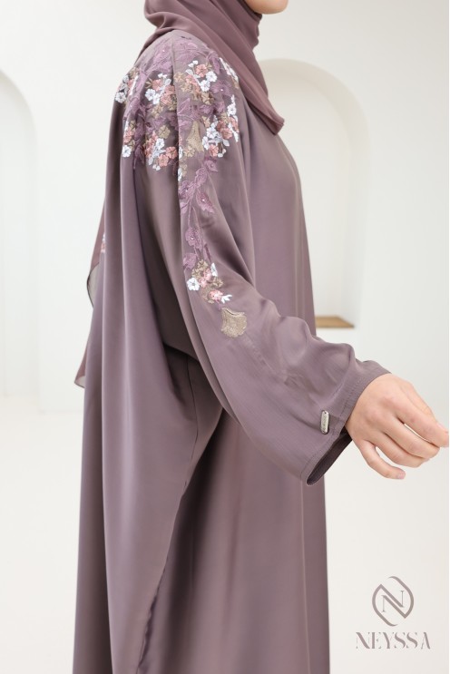 Kimono-Abaya Dubai ROSYBROWN trendy für Hijabi-Frauen