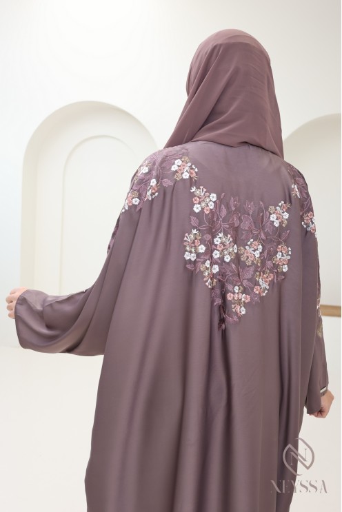 Kimono-Abaya Dubai ROSYBROWN trendy für Hijabi-Frauen