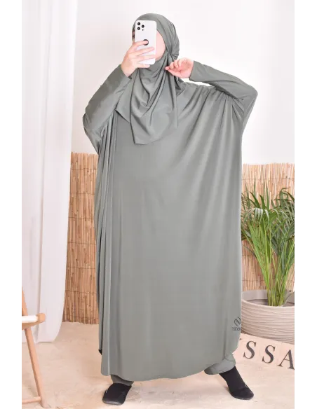 Jilbab de bain avec khimar, robe et pantalon de bain intégré