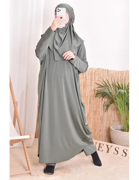 Jilbab de bain avec khimar, robe et pantalon de bain intégré