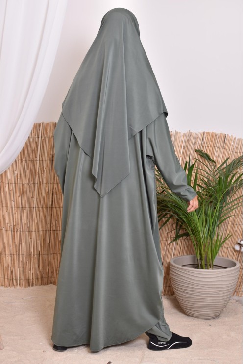 Jilbab de bain avec khimar, robe et pantalon de bain intégré