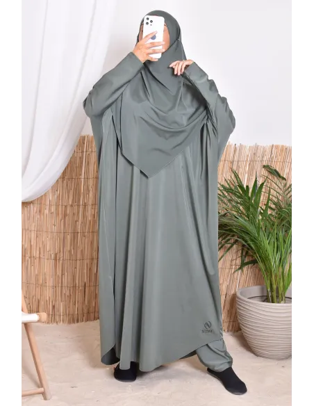 Jilbab de bain avec khimar, robe et pantalon de bain intégré