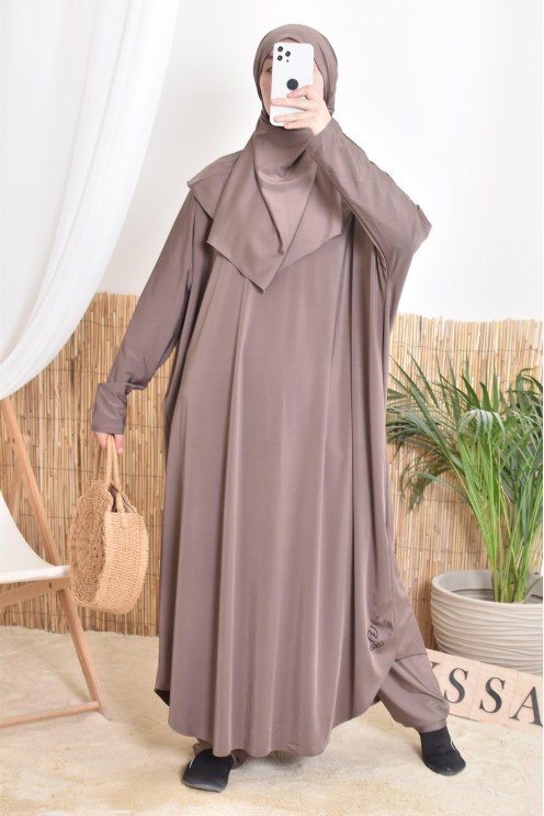 Burkini de bain style jilbab avec khimar de bain Neyssa confection