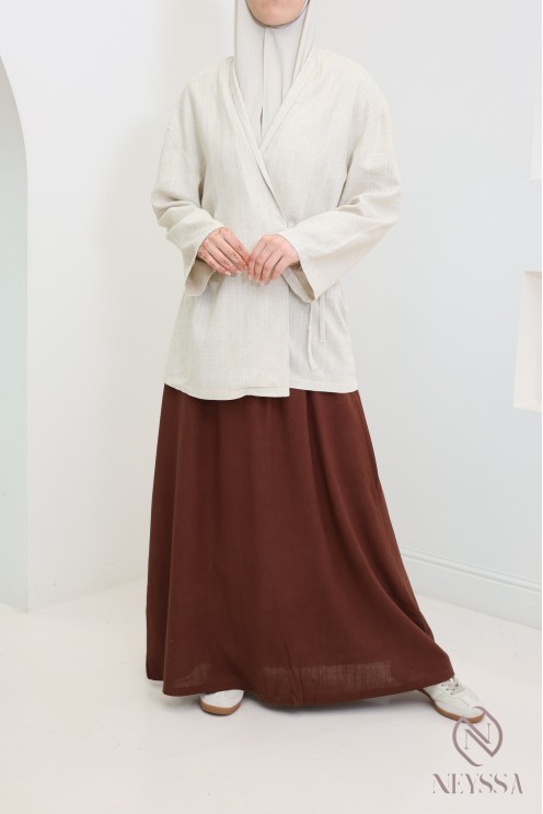Long flared skirt in linen, a flowing, lightweight fabric for summer