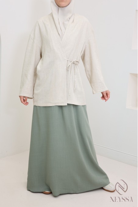Long flared skirt in linen, a flowing, lightweight fabric for summer