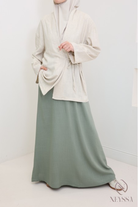 Long flared skirt in linen, a flowing, lightweight fabric for summer