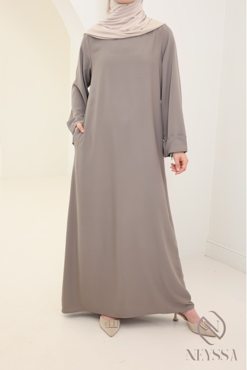 Abaya simple robe longue mastour soie de Médine pour femme voilée