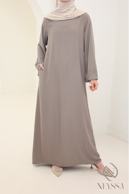 Abaya simple robe longue mastour soie de Médine pour femme voilée