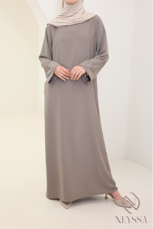 Abaya simple robe longue mastour soie de Médine pour femme voilée