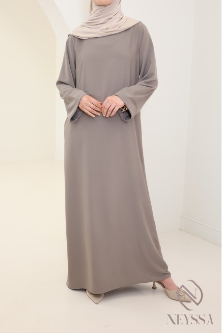 Abaya simple robe longue mastour soie de Médine pour femme voilée