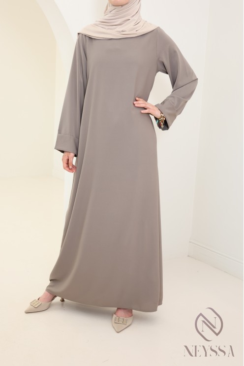 Abaya simple robe longue mastour soie de Médine pour femme voilée
