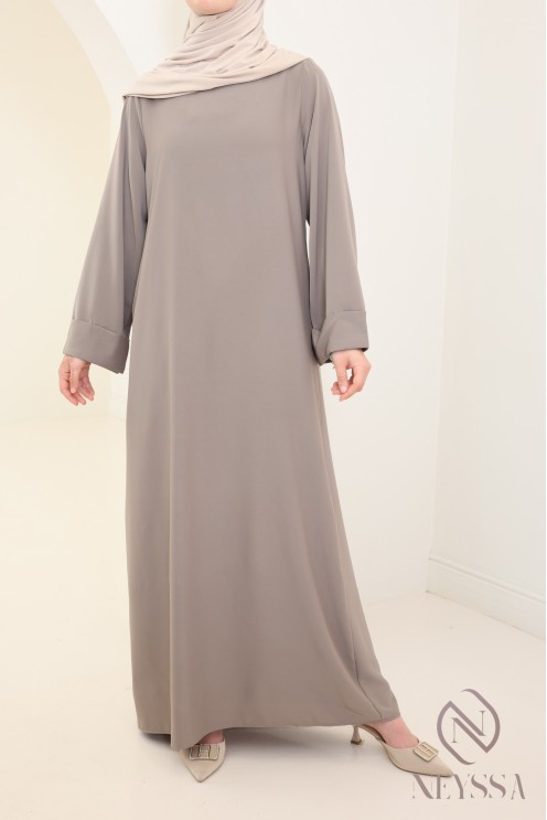 Abaya simple robe longue mastour soie de Médine pour femme voilée