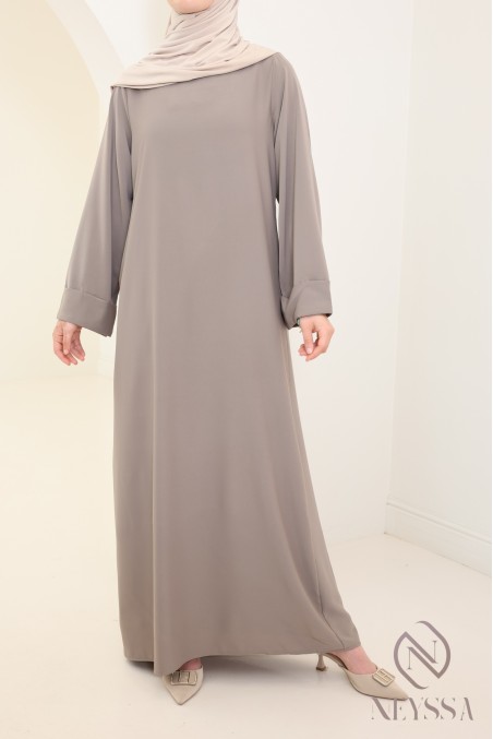 Abaya simple robe longue mastour soie de Médine pour femme voilée