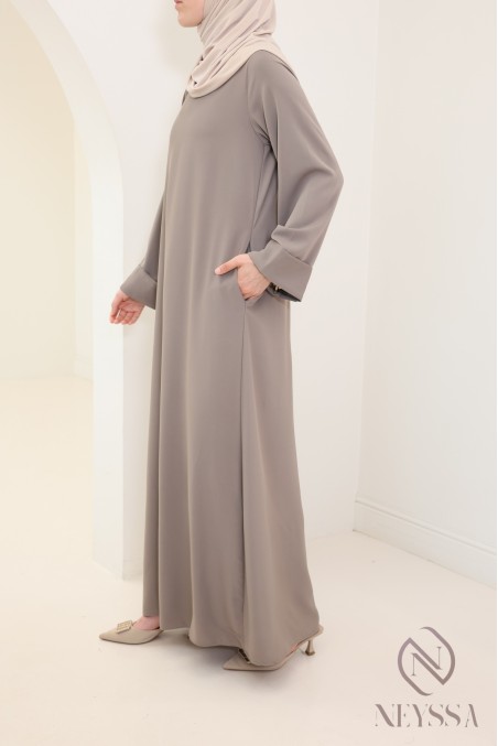 Abaya simple robe longue mastour soie de Médine pour femme voilée