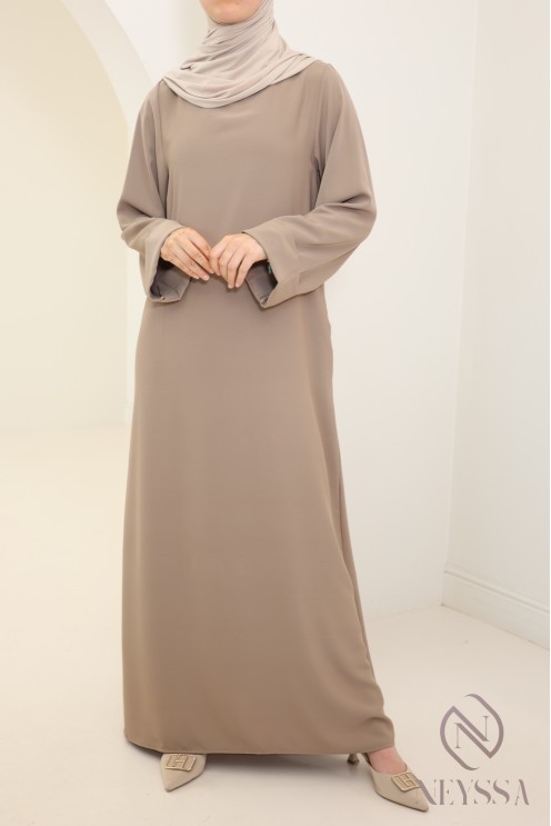 Abaya simple robe longue mastour soie de Médine pour femme voilée
