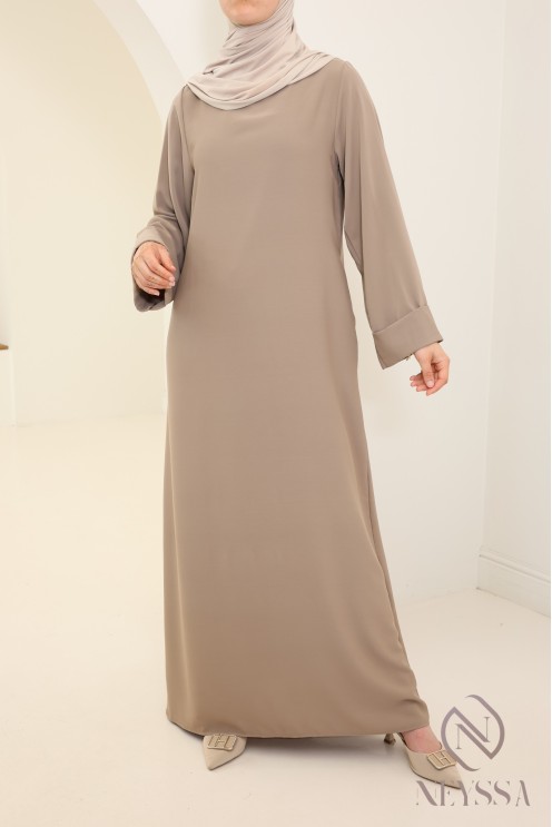 Abaya simple robe longue mastour soie de Médine pour femme voilée