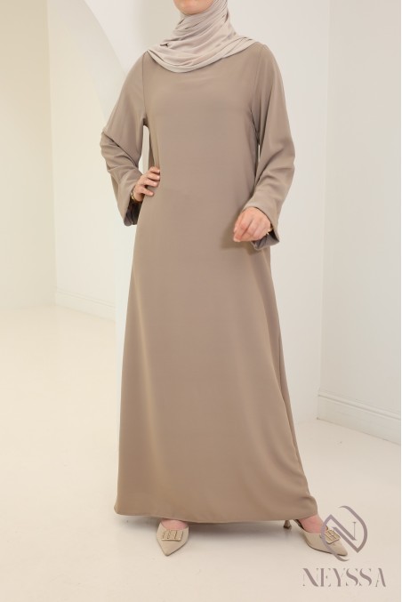 Abaya simple robe longue mastour soie de Médine pour femme voilée