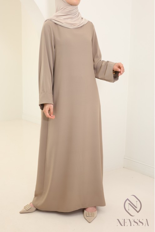 Abaya simple robe longue mastour soie de Médine pour femme voilée