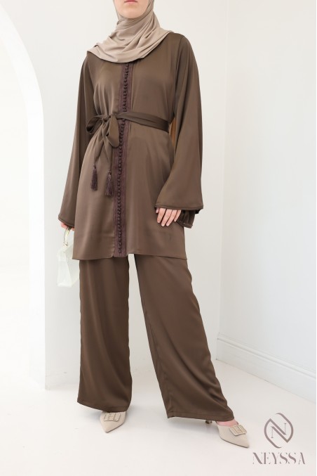 Women's 2-piece kaftan-style outfit with sfifa and palazzo hijabi