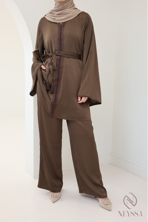 Women's 2-piece kaftan-style outfit with sfifa and palazzo hijabi