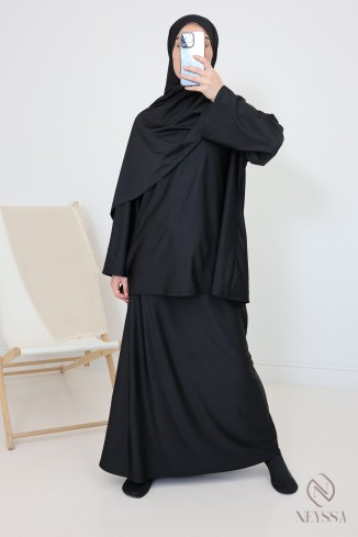 Burkini-Rock für Damen mit integriertem Hijab, schlicht und modern 2