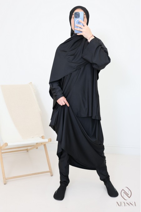 Burkini-Rock für Damen mit integriertem Hijab, schlicht und modern