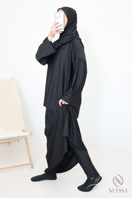 Burkini-Rock für Damen mit integriertem Hijab, schlicht und modern