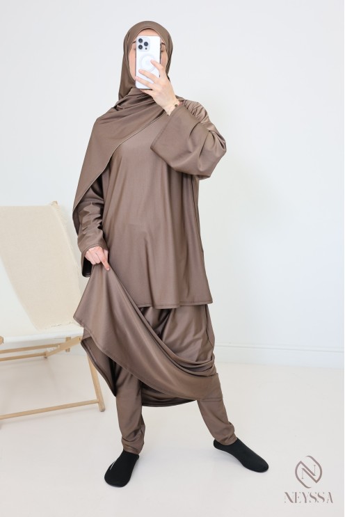 Women's skirt burkini with integrated hijab, modest and modern