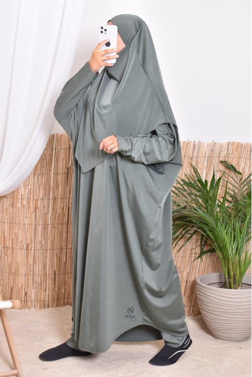 Perfekter islamischer Badekhimar khaki für verschleierte muslimische Frauen