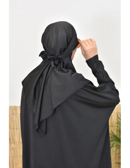 Khimar Bademantel schwarz für Burkini Frau