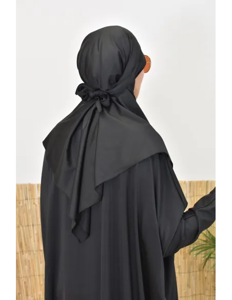Khimar Bademantel schwarz für Burkini Frau