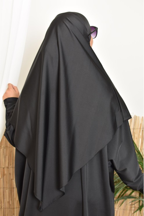 Khimar Bademantel schwarz für Burkini Frau