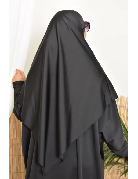 Khimar Bademantel schwarz für Burkini Frau