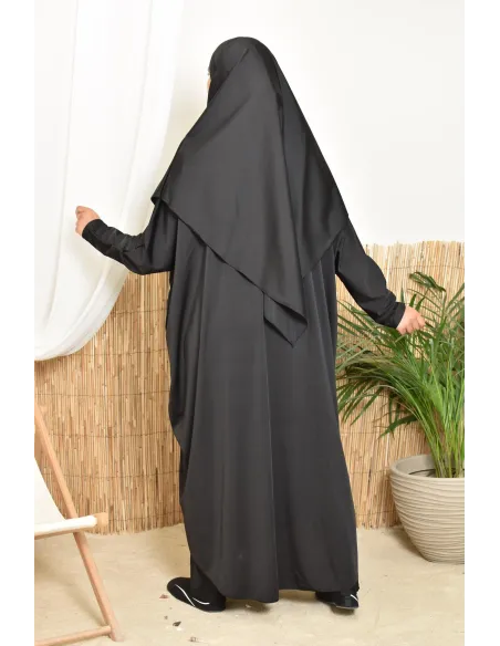 Khimar Bademantel schwarz für Burkini Frau