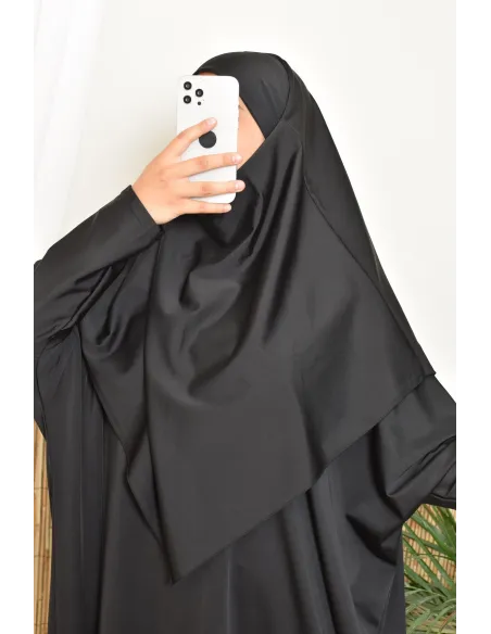 Khimar Bademantel schwarz für Burkini Frau